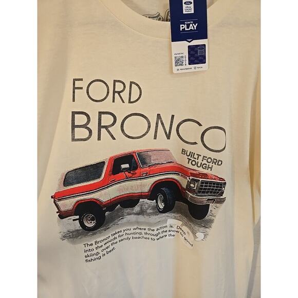 FORD VINTAGE 78 BRONCO T SHIRT MENS LARGE L WHITE CLASSIC 4X4 RETRO PULLOVER NWT - Picture 3 of 9